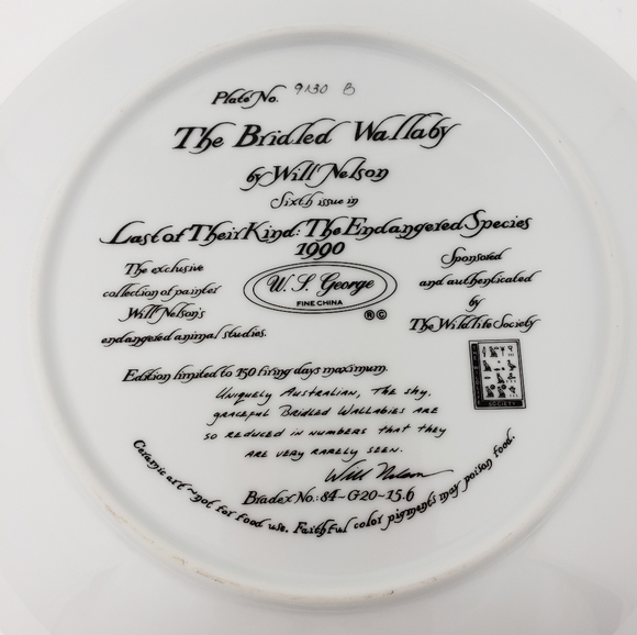 The Bridle Wallaby Will Nelson Collectors Plate Decor - Picture 2 of 5